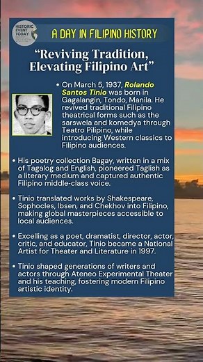 March 5, 1937 - “Reviving Tradition, Elevating Filipino Art”