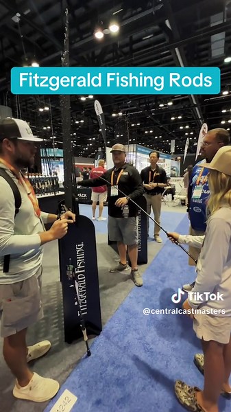 Holt Harmon gets his 1st #fitzgerald #frogrod and #dropshot #fishingrod @Trevor fitzgerald @Fitzgerald_Media #fishing #icastshow @ICAST #centralcastmasters #bassfishing #crappie