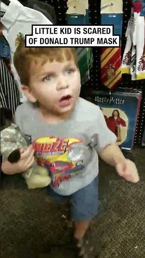 Kids are scared of Donald Trump mask 🤣 (🎥: CONTENTbible)