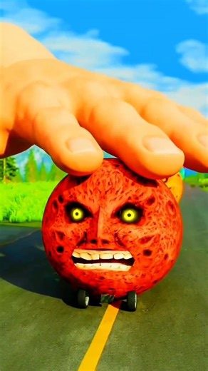 Moon Car Crash! Giant Hand vs Big & Small Cars 💥 | BeamNG.drive #shorts