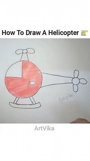 How to Draw a Cute Helicopter Easy Step-by-Step Tutorial for Beginners #artvika #drawing#shorts