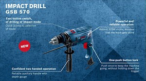 11K views · 2K reactions | 3 reasons to choose the GSB 570 Professional Impact Drill: ✔️ Fast button switch, for drilling or impact mode ✔️ Powerful and reliable operation ✔️ One push-button lock For more information: https://bit.ly/3cdAIaW | Bosch Professional Power Tools And Accessories | Facebook