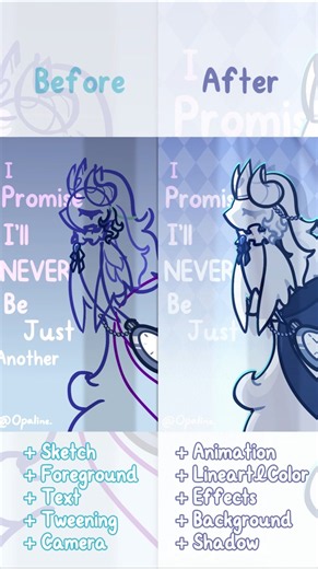 Before & After: NEVER A MEMORY | Ah yes, fish animation #oc #animation #process #trending
