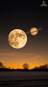 41K views · 1.3K reactions | Tonight, the Moon and Saturn meet in a rare winter alignment. Watch the sky glow as Saturn’s golden rings sit just beside the Moon’s warm light. | Luna Discovery | Facebook