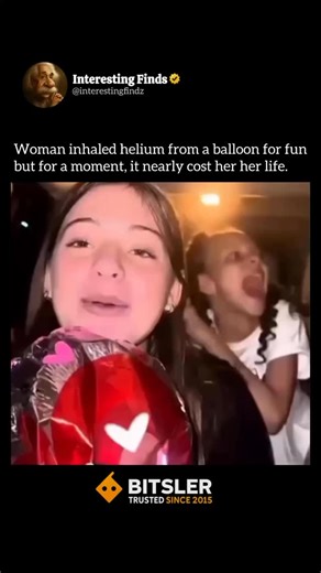 Interesting Finds on Instagram: "Breathing in helium might seem harmless because of the high-pitched voice effect, but it can be surprisingly dangerous. Helium itself isn’t poisonous, however it pushes oxygen out of the lungs. This can quickly lead to hypoxia — a shortage of oxygen in the body — which may cause lightheadedness, loss of consciousness, brain injury, or even death in severe situations. The risk is far greater when helium is inhaled directly from pressurized tanks. The high pressure