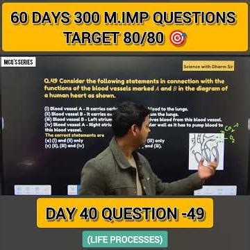 Day 40 | MCQ–49 | Life Processes | 60 Days – 300 Questions