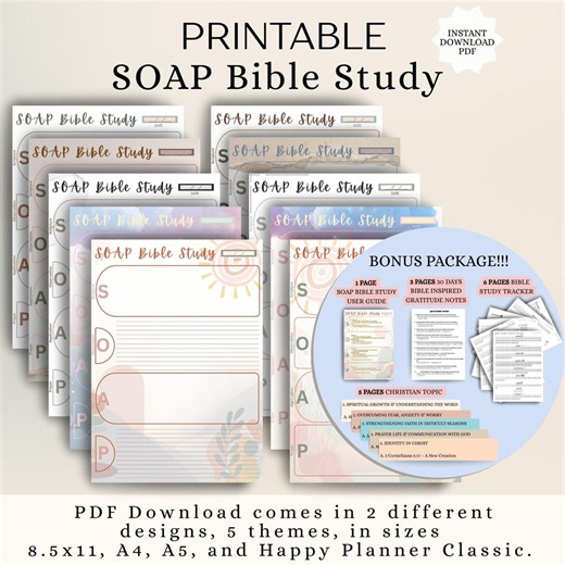 SOAP Bible Study Printable | Christian Template (instant Download PDF) - Etsy