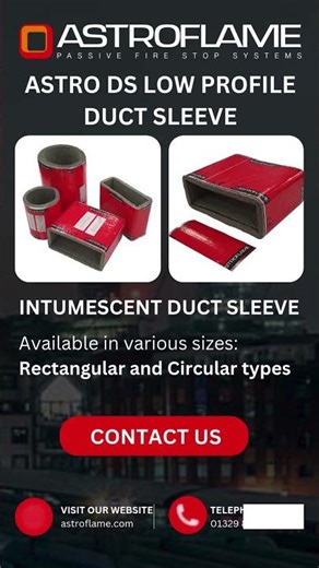Low Profile Intumescent Duct Sleeve – Astroflame #firesafety #firestopping