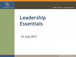 Leadership Essentials - SlideServe