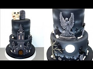 DECORATING an Eerie Halloween Graveyard Cake