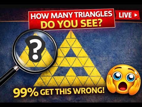 🔺 How Many Triangles Do You See? | LIVE Brain Teaser (99% Get It Wrong 😱)