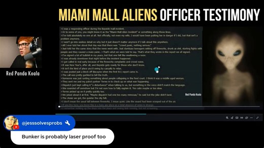🚨 Anonymous report of someone claiming to be a responding officer for the Miami Mall Incident in 2024 “One woman was mouthing words I couldn't hear, she was bleeding out of both ears. I started toward the escalator when I heard this deep, draining sound. It wasn’t anything mechanical. It was organic, but too big and deep to ever be made by a human.”
