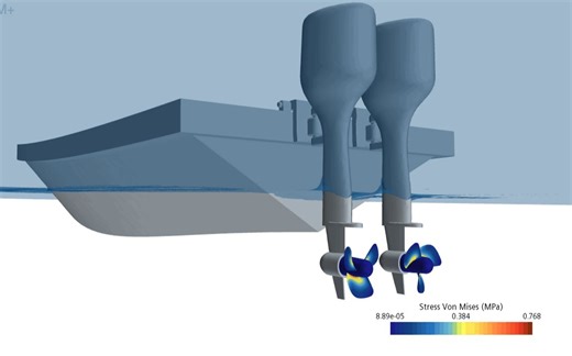 【STAR CCM+官方案例】12.9固体应力：FSI与六自由度运动：船用螺旋桨的应力分析