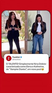 Sim, a Nina Dobrev publicou um novo vídeo caracterizada como Elena Gilbert e Katherine Pierce nas redes sociais 🥹 #ninadobrev #elenagilbert #katherinepierce #vampirediaries | Tracklist
