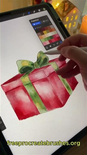 How to Paint Festive Watercolor Art in Procreate #digitalartbrushes #procreatebrushes