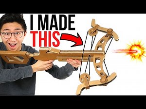HOMEMADE Cardboard Crossbow That Shoots! DIY