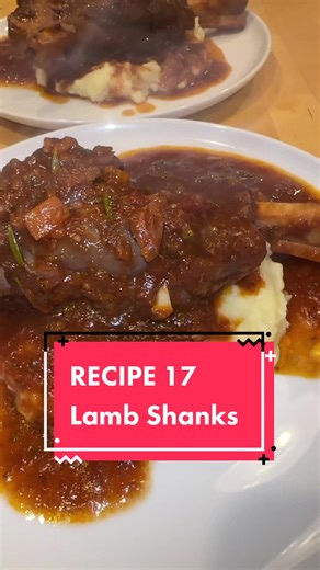 Slow Cooked Lamb Shanks- Recipe 17 of 30 Name a better winter meal… I’ll wait. I used GF plain flour to coat the shanks, this also helps to thicken the sauce. If you were cooking for more than 2 people, there is enough sauce for 4 in this recipe, just add them in. 👌🏼 INGREDIENTS 2 Lamb Shanks Rosemary (I also added 1 tablespoon of lamb herbs but you don’t need this) 2 Beef stock cubes 1 carrot 1 onion 4 cloves garlic 3/4 cup Red Wine 1.5 cups water 2.5 heaped tablespoons tomato paste 1 can cru