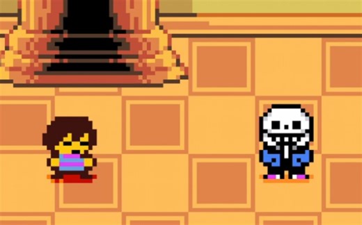 【传说之下/像素短片】Frisk tries to fight Sans