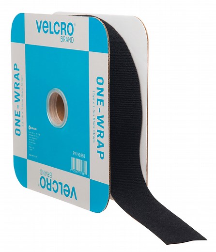 VELCRO Brand ONE-WRAP® Heavy Duty Roll | 45 Ft x 1-1/2 In | Cut to Length Straps Heavy Duty | Bundling Ties Fasten to Themselves for Secure Hold, Black (91881)