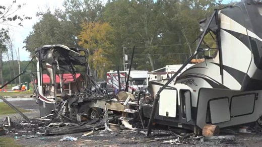 Family of five in need after camper fire loss