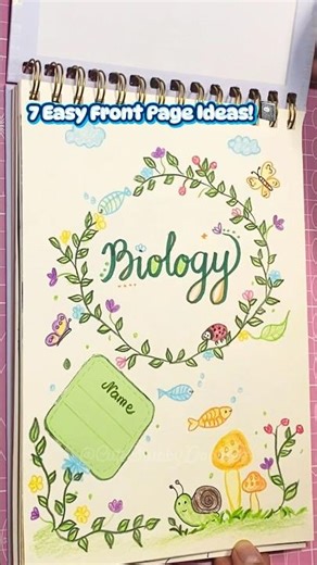 7 Aesthetic Front Page Ideas 📓 So easy & Satisfying Notebook Covers! #shorts
