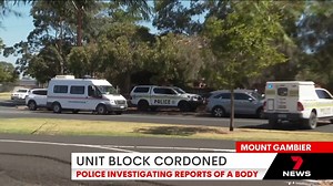 BREAKING: Police have swarmed a Mount Gambier unit following reports of a body inside. Download the 7NEWS app: https://7news.link/7NEWSapp #MountGambier #7NEWS | 7NEWS Adelaide