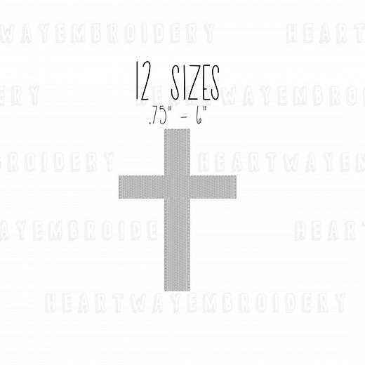 Cross Embroidery Design: Christian Cross Fill Stitch (12 Sizes) (digital Download) - Etsy