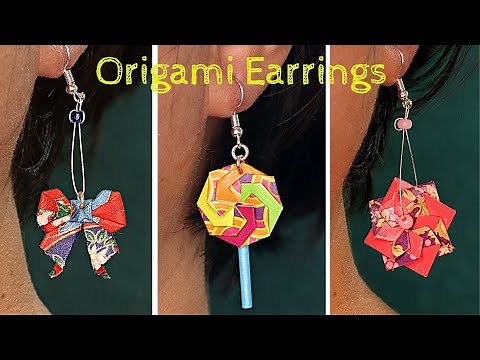 How to Make Easy Origami Paper Earrings - Origami Earrings Tutorial