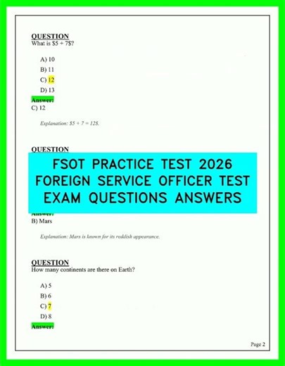 FSOT PRACTICE TEST 2026 FOREIGN SERVICE OFFICER TEST EXAM QUESTIONS ANSWERS video