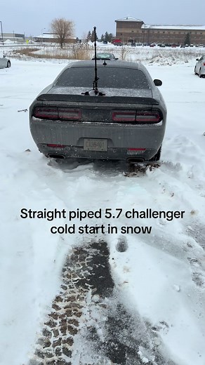 Cold start hit different when it’s freezing outside #fy #cars #57hemi #mopar #challenger