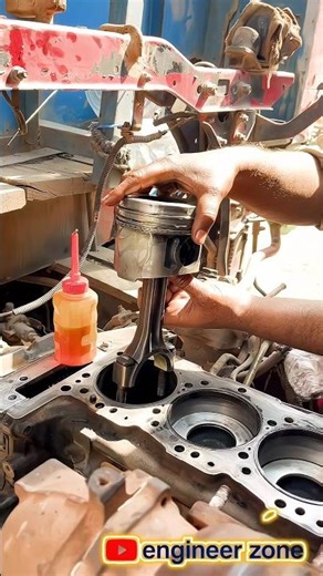 6-Cylinder Diesel Engine Piston Reinstallation | Old Piston Refit Process 🔥 Engine Rebuild #Shorts