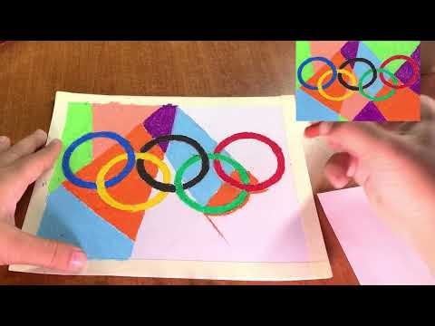 4 Oil Pastel Styles to Draw the Olympic Rings and Torch for Beginners