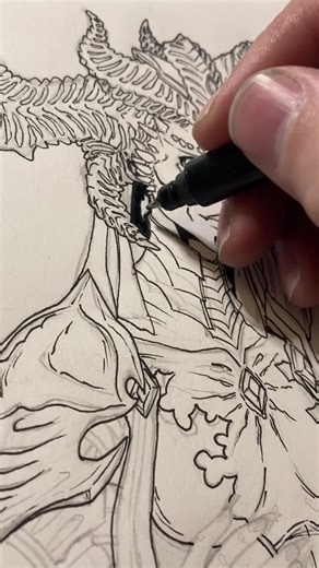 Just some ink work for this Lilith illustration… #diablo4 #lillith #illustration #fanart #blizzardgames