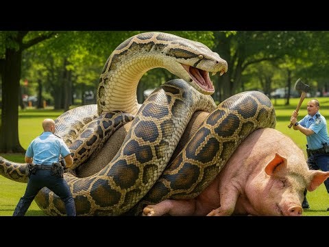 Brave Team Fights GIANT Python To Save A Helpless Pig (Unbelievable!)