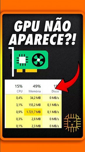FAÇA ISSO E A GPU APARECERÁ NO GERENCIADOR DE TAREFAS!