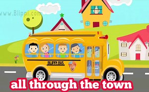 blippi 版本的The wheels on the bus go round and round