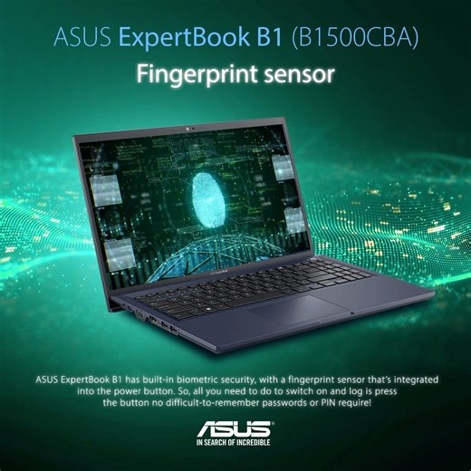 Unlocking the future with a touch! ASUS ExpertBook B1 brings biometric magic with its power button fingerprint sensor. Say goodbye to passwords and PINs, and say hello to seamless access. ✨🔐 #ASUSBiometricEase #ExpertBookB1 Product Information - https://www.asus.com/lk/laptops/for-work/expertbook/expertbook-b1-b1500-12th-gen-intel/ Where to buy -https://www.asus.com/lk/content/corporate-where-to-buy-page/ | ASUS
