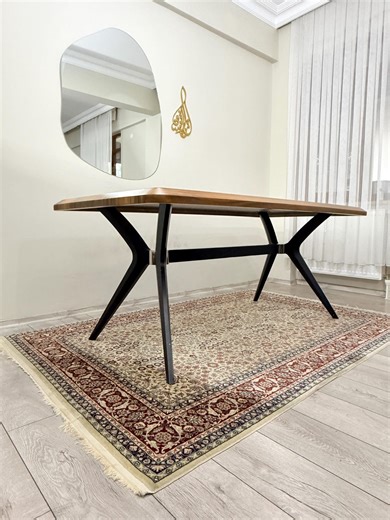 Solid Beech Wood Table Pedestal Legs, Rectangle Large Dining Table Butterfly Leg, Dining Table Spider Leg Base for Glass, Marble or Epoxy - Etsy