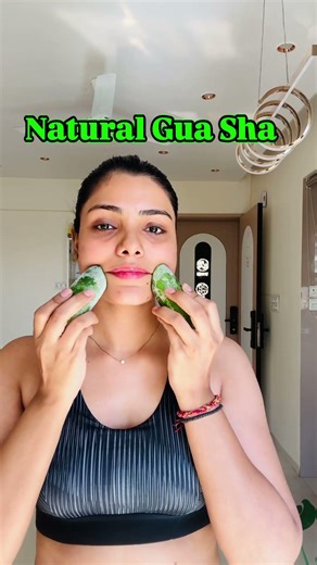 Frozen Cucumber Gua Sha Facial 🧊🥒 | Natural Ice Therapy for Glowing Skin, Depuffing & Face Sculpting
