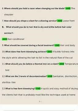 Barber State Board Exam Questions and Answers 2023 2024 Verified Answers2507