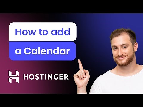 How to add a Calendar to Hostinger