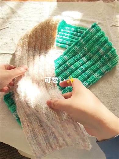 編んでいたマフラー🧣が完成🌸シンプルだけど、糸が可愛いから、仕上がりも可愛い(笑) #ハンドメイド #棒針 #毛糸 #かわいい #knittig #編み物 #マフラー