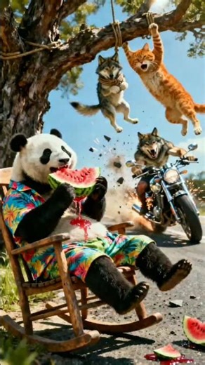 Giant Panda’s Hilarious Watermelon Chaos | Realistic Action Animation |
