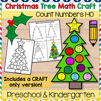 Christmas Tree Math Craft | Counting Numbers, Tracing | Preschool, Kindergarten