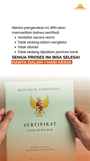 Cek Sertifikat Tanah Hanya 1 Hari Kerja Dengan Biaya 50Ribu!