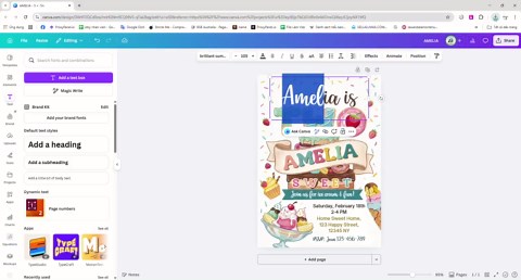 Ice Cream Birthday Invitation Template, Editable Pastel Dessert Party Invite, Kids Sweet Treat Birthday Canva, Printable Digital Evite - Etsy