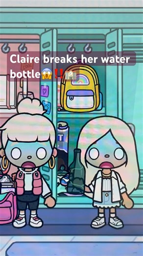 Claire breaks her water bottle!😱‼️🏫 #tocaboca