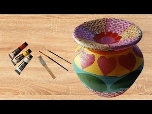 Colorful Matka Painting | Easy Hand-Painted Pot Design | DIY Clay Pot Decoration🎨🖌️🎊🥳🎉