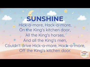 Sunshine Nursery Rhyme for Kids📚Read Aloud & Early Reading Practice