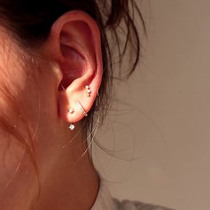 Diamond Earring Set by Caitlyn Minimalist • Set of 3: Dainty Ear Climber, Ear Jacket & Pave Diamond Hoop • Perfect Bridesmaid Gift • ER427 - Etsy